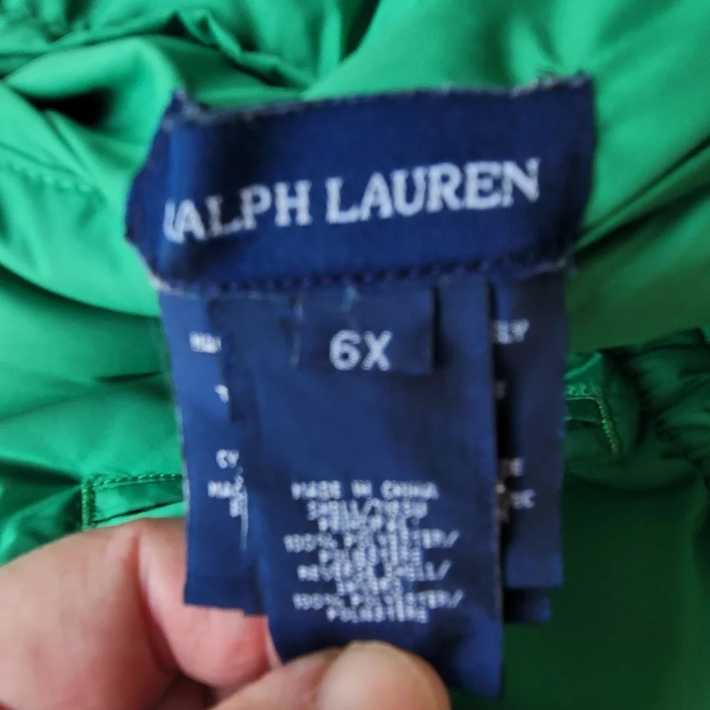 Ralph Lauren Vest 6X Girls Reversible Pink Green ***read